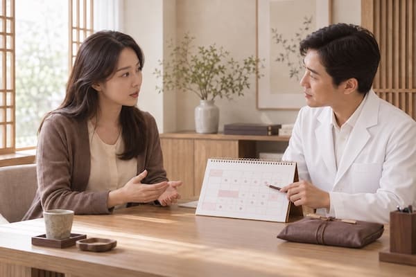 증상·생리 주기 확인