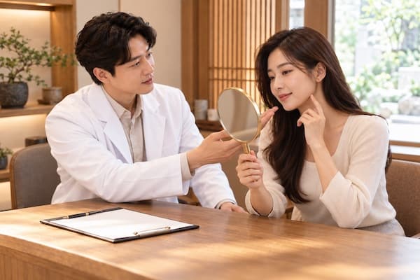 얼굴선에 맞춘 매선 설계